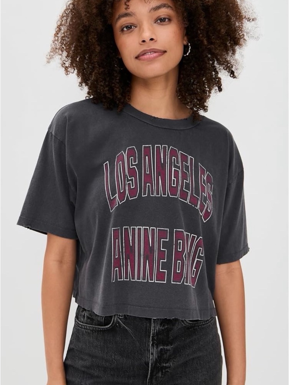 Anine Bing Johnny Cropped Tee